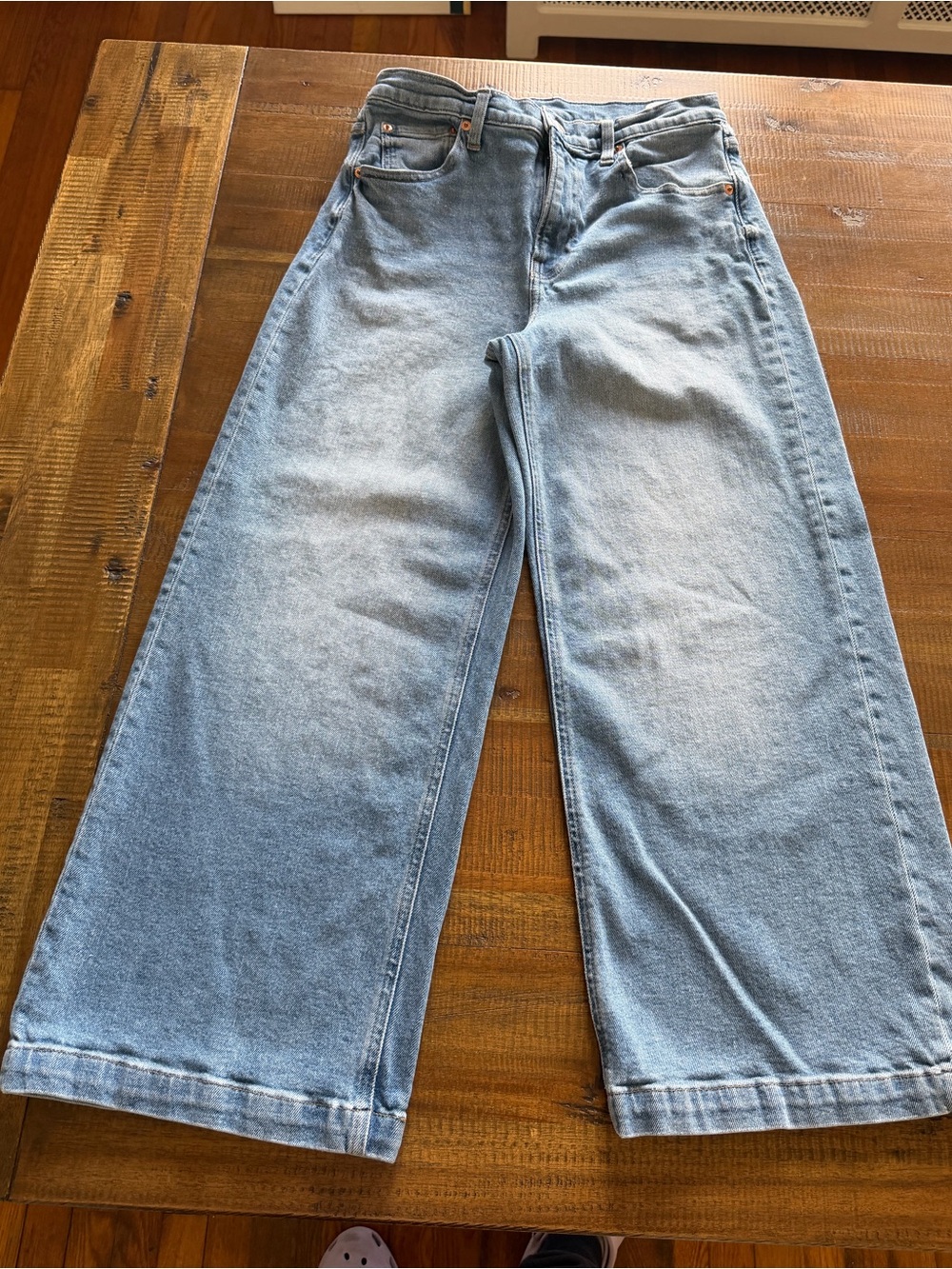 Gap High Rise Stride Ankle Wide Leg Denim Waist 29/8 Short